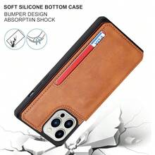 For IPhone 13 Pro Max Case With Card Holder,For IPhone 13 Pro Max Wallet Case For Women Men,Stand And Strap,Leather Shockproof Phone Case-Light Brown{"Color_name":"A-Lightbrown"} - 多色18 - 查看 5