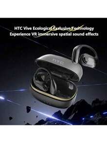 HTC NE18 HD Audio Bluetooth Headphones With Multi-Dimensional Spatial Sound Technology, Dual-Mode Connection, Open Listening, And All-Day Battery Life (Black) - Black - View 2