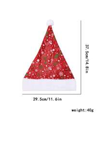 1pc Thickened Christmas Hat, Red Checkered Santa Claus Hat, Christmas Decoration Plush Snowflake Christmas Hat, Suitable For Christmas Parties, Party Decorations, Stage Decorations, Photo Props, And Other Christmas Scenes. - Multicolor - View 6