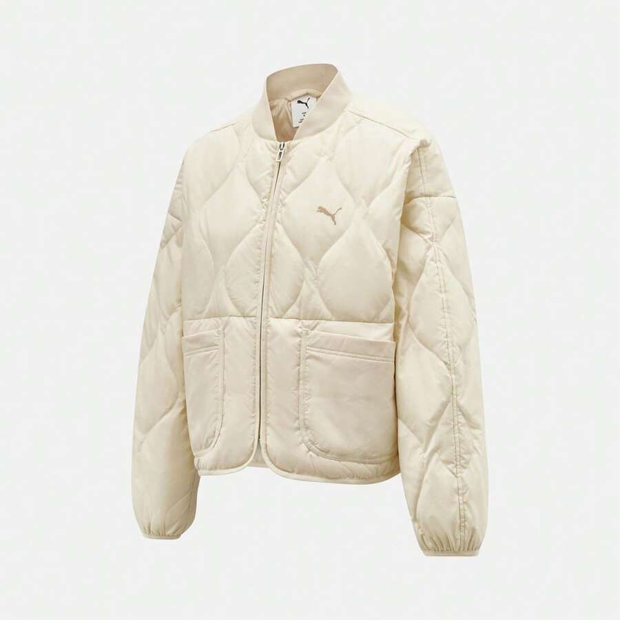 Puma 女款 RETRO TAPE 羽绒服 - 短款 - 米色 - 查看 1
