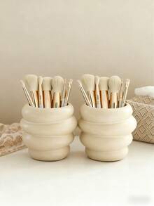 Honey Pot Shaped Makeup Brush Holder, Cute Milky White Cosmetic Display Rack, Makeup Storage Box, Best Birthday Gift, Home Decor