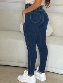 Pantalones vaqueros pitillo de nueve minutos para mujer con diseño explosivo de glúteos, de uso casual y apropiado para viajes, para cualquier estación del año