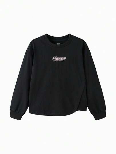 Balabala 女童长袖T恤，飞天小女警印花 - 柔软棉质面料 - 时尚日常穿着