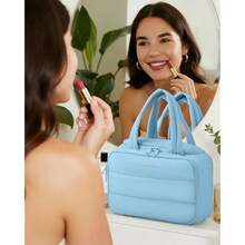 HOTOR Travel Toiletry Bag - Wide-Open Toiletry Bag For Women, Multi-Pocket Makeup Bag For Travel Essentials, Wet & Dry Separation Travel Accessories For Trip, Gym, 11.4" X 5.9" X 8.3", Blue{"Size_name":"11.4\"X5.9\"X8.3\"","Color_name":"Blue"} - Màu xanh da trời - Xem 9