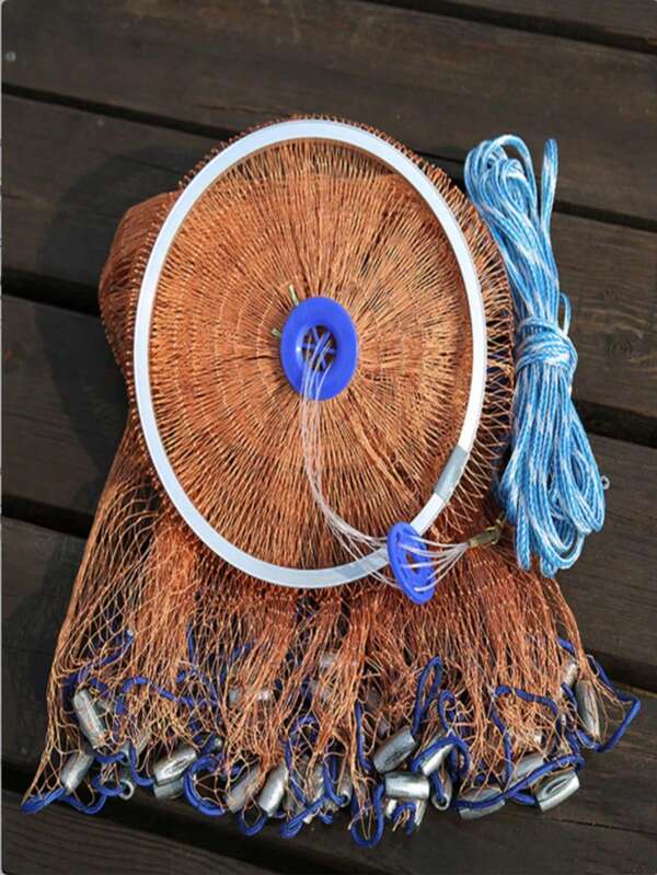 Marine Fishing Cast Net, Used For Bait Traps, Tire Line Saltwater Fishing Cast Net, PortableCast Net With Aluminum Ring Folded Bait NetThrow Nets For Salt & Freshwater High-Quality Hand-Thrown Monofilament Fishing Net Magic Spin Network Is Easy To Throw