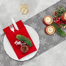 TEHAUX Mantel NavideñO De Mesa Plata NavideñO 28 x 2.75 Mantel Estampado De Copos De Nieve Tela CóModa para DecoracióN De Hogar Restaurante - 1 - Ver 8