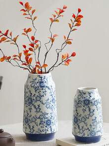 Wazon porcelanowy w kolorze niebieskim i białym, duża ceramiczna ozdoba, kreatywny stolik do herbaty, salon, woda odżywcza, kompozycja kwiatowa, ekskluzywny, nowy wazon w stylu chińskim