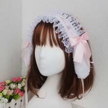 Lolita Headwear Lop-Eared Rabbit Lace Headband Lolita Cute Sweet Hair Accessories Headband Suitable For Party Gathering Dress Up Hair Accessories Daily Wear With Dresses Show Sweetness - 淺藍色 - 查看 6