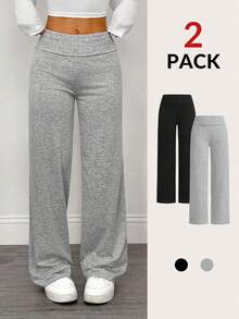 Tween Girls' Casual Solid Color Straight Leg Sweatpants