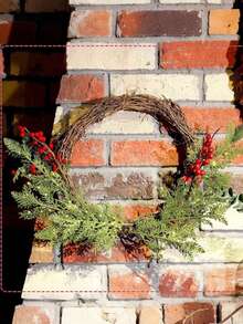 50 PCS Of 34cm/13.5inch Artificial Simulation Red Plants - Pine And Cypress Leaves, Pine Needles, Christmas Wreaths, Flower Arrangement Accessories, Artificial Tree Branches - Suitable For Outdoor, Indoor, Living Room Decoration - Festive Christmas Decorations - Plastic Material - Winter Season - Exhibition Use