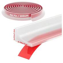 78.7 英寸硅胶防水浴室密封条,自粘可裁剪柔性干湿分离密封条,适用于淋浴房、浴室、浴缸、厨房水槽边缘、潮湿房间门槛、台盆等,是浴室必备配件、家居装饰、厨房用品、柔性硅胶条、浴室装饰、浴室配件、厨房配件、浴室工具 - 彩色 - 查看 16