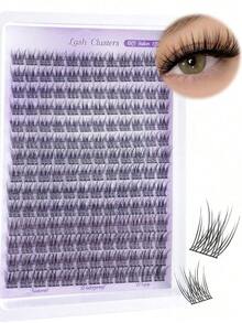 14rows/168pcs Eyelash Cluster Waterproof Mink, Natural Soft Curl Eyelashes,10-16mm Mixed 0.07mm C/D Natura Lashes , Lightweight Lashes Natural To Dramatic Makeup, Suitable Daily Use And Events - Bộ vest đen - Xem 2