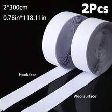 2m Long Hook And Loop Tape, Reusable Hook And Loop Fastener For Shoes And Clothes - White - View 15