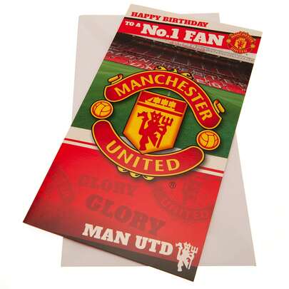 Manchester United FC No 1 Fan Birthday Card (Red/Yellow) - 100% Mixed - (TA10647)