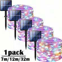 WPOSTAR 50-300 luces solares LED de hadas para exteriores con 8 modos, alambre de cobre, luces navideñas impermeables para decoración de jardín, patio, boda