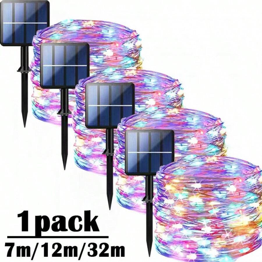 WPOSTAR 50-300 luces solares LED de hadas para exteriores con 8 modos, alambre de cobre, luces navideñas impermeables para decoración de jardín, patio, boda