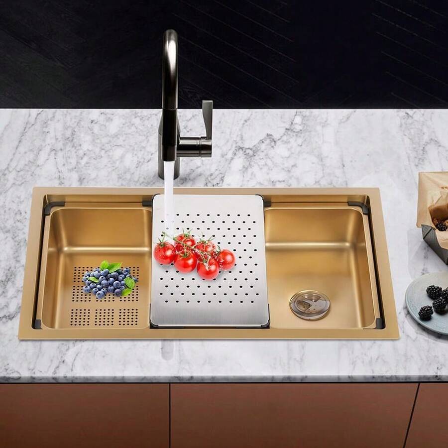 YUNRUX Kitchen Sinks - Gold - View 1