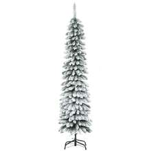 Artificial Christmas Tree, Snow-Covered, Slim Design, Fire-Resistant, 180 Cm, Green/White On-Site - Green - View 1