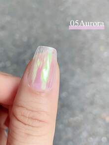 6 Colors/Set Powder Nail Glitter - Holographic Donut Effect, Suitable For Professional Manicure, Easy To Use, Ideal For DIY Nail Art - Multicolor - View 6