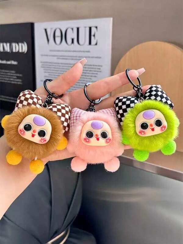 Cute Cartoon Small Fur Ball Keychain Bag Pendant Creativity Christmas Gift