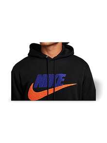 Nike Club 男子连帽衫 健身房日常穿着 街头通勤 下班后休闲 羊毛衬里 保暖 轻盈 柔软 超大版型 可调节抽绳 亲肤 易于清洁 黑色 FN3104-010 - 黑色 - 查看 6