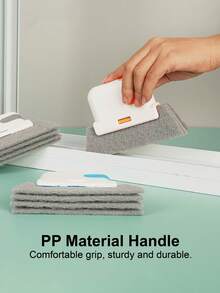 1 set Cepillo de limpieza de ranuras de ventana 3 en 1, cepillo de limpieza de ranuras pequeñas para riel de puerta, riel de ventana, marco de ventana, ranura de ventana. Cabezal de cepillo con almohadilla de limpieza de 4 capas, cabezal de cepillo reemplazable, herramienta de limpieza para utensilios de cocina. (Gris/Naranja/Azul)