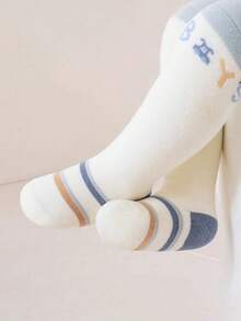 3 Pairs Of Baby Spring And Autumn Knee High Socks, Baby Long Socks, Breathable, Mosquito Proof, Newborn Socks - Multicolor - View 3