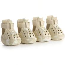 Dog Shoes For Hot Summer Pavement Dog Shoes For Small Dogs Waterproof Dog Boots Paw Protectors NonSlip Dog Rain Booties Easy Clean Sandals For Beach Khaki Size 3 - Màu Khaki - Xem 1