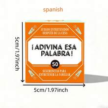 Adivina Esta Palabra - Un popular juego de cartas en miniatura en español con 50 cartas, ideal para reuniones con amigos y familiares, así como para regalos festivos. Este juego de cartas aumenta el disfrute y es una gran compra.