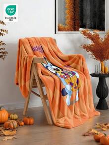 Bluey Pătură de flanel Bluey pentru Halloween, 1 buc. - Prima alegere pentru decorarea camerei, super moale, ușoară, cu imprimeu de desene animate, pentru Halloween sau pentru tratație, perfectă pentru casă, un cadou zilnic, de ziua de naștere pentru prieteni, familie, pentru tine, pătură confortabilă și caldă, decor de toamnă, decor pentru cameră, pentru întoarcerea la școală, rechizite școlare