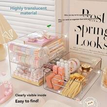 1/2/3 buc cutii de depozitare transparente stivuibile, cutii organizatoare multifuncționale care economisesc spațiu pentru bucătărie, baie, dormitor, masă de cafea în sufragerie, birou, containere ideale pentru organizarea casei