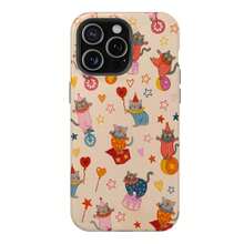 Cute Circus Cat  Case Colorful Kitten Design Fun Playful Pattern Gift For Cat Lover Durable Soft Glossy Protective Case For - Mixed Color 1 - View 10