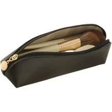 Bolsa de viaje de maquillaje, bolsa de maquillaje portátil para mujeres, bolsa de piel con cierre, bolsa de cosméticos pequeña, bolsa de cepillo para polvo de - 1 - Ver 1