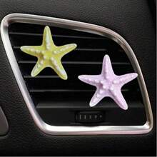Clip parfumé pour aération de voiture, motif créatif de bande dessinée. Clip de décoration pour aération de climatisation de voiture en forme d'étoile de mer en résine (sans parfum inclus)