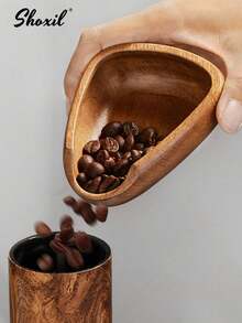 shoxil 1 Buah Piring Biji Kopi Berbentuk Sendok, Piring Biji Kopi Keramik/Kayu, Wadah Kopi dan Teh, Aksesori Kopi untuk Rumah/Kantor/Sudut Kopi, Cocok untuk Penggunaan Kopi Sehari-hari - MultiWarna - View 4