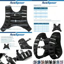 AceSpear Weighted Vest For Men Women 6lbs/8lbs/10lbs/12lbs/14lbs/16lbs/18lbs Body Weight Vest With Reflective Stripe For Running Walking Jogging Fitn Gth Training Workout