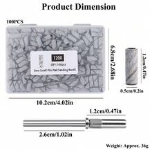 50/100pcs/Box Mini Nail Files, 3mm Mini Nail Sanding Rings (80# 120# 180# 240#), Electric Nail Grinder Bits, Manicure Accessories Tools, Cuticle Remover - Silver - View 5