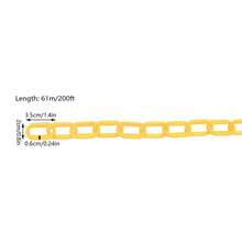 XIANXUS 200ft Plastic Barrier Chain Yellow Plastic Chain Links Weatherproof Safety Link Crowd Control Barriers Garden Fence Decoration - Yellow - View 2