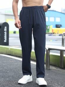 Pantalones deportivos para hombres de talla grande, nuevos pantalones de verano de corte holgado, transpirables para entrenamiento y running, tallas grandes