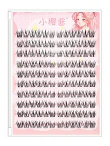 120 件/套卡通风格可重复使用簇状假睫毛，分段设计增强眼部效果，送给女性和女孩的礼物，大容量，分段假睫毛，睫毛簇，单根睫毛