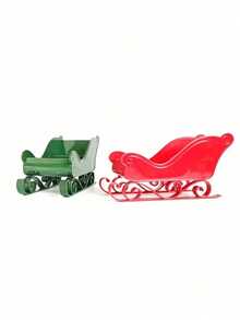 Christmas Sleigh Decoration Gift Car, Christmas Decoration Big Sleigh Decoration, Winter Sleigh Gift Candy Storage Container, Candy Rack Storage, Christmas And New Year Party Decoration Supplies Christmas Sleigh Scooter Mini Plastic Sleigh Winter Skiing Decoration.