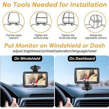 Beb Coche Espejo, Cmara Coche Beb Asiento Trasero 1080P con Visin Nocturna, ngulo de Visin Amplio de 150, Espejo de Coche para Bebs con Giratorio 360, Espejo Retrovisor Coche Pantalla 4.3'' - 1 cámara - Ver 5