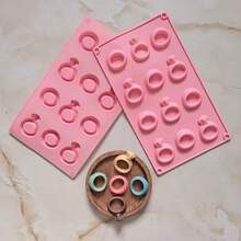 1 buc. Mucegai de ciocolată din silicon cu 12 cavități, în formă de inel creativ, pentru copt DIY, fursecuri, budincă de bomboane, tavă pentru cuburi de gheață