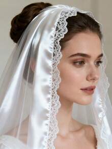 1pc Silky White Satin Fabric, Faux Silk Draping Material, Dress Lining, DIY Clothing Fabric - White - View 8