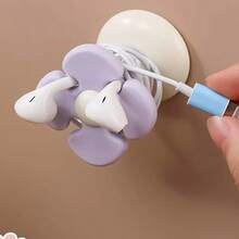 1 Stück Kunststoff Blumen Kabelhalter, selbstklebender Kabelorganizer für den Schreibtisch, einfach zu installieren, elegantes Design, mit Kabelmanagement für den Schreibtisch