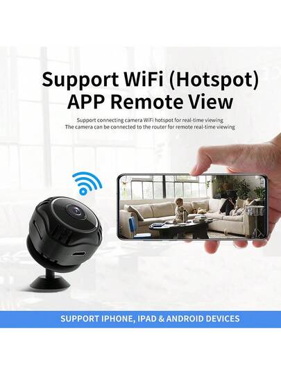 1pc Round Mini Security Camera Wireless Hidden WiFi Camera, 1080P Night Vision Function, Convenient Installation Of Magnetic Attraction, Motion Detection, 360 Adjustment, Home, Outdoor Indoor Environment, Good Choice s. view 3