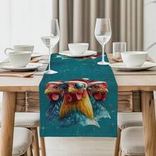 1/4pcs/10pcs Christmas Rooster & Snowflake Decor Table Runner & Placemats Set, Holiday Table Decor Fabric Runners, Home Decor, Gifts, Table Runners & Placemats Set Suitable For Indoor & Outdoor Celebrations, Seasonal Party Supplies, Kitchen Dining Table Decor, Party Table Decor, Home Room Decor Table Runners, Restaurant Decor Tablecloth