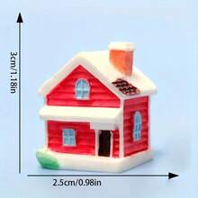 4 件圣诞村树脂家居装饰套装，童话花园雪景迷你模型，DIY 手工装饰，室内外均可使用，无需用电，节日家居装饰 | 浪漫的乡村场景 | 精细的工艺，圣诞装饰，最适合圣诞节 - 彩色 - 查看 7
