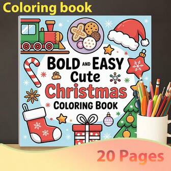 1 Pc 24-Page Happy Christmas Coloring Book, Adorable Christmas Holiday Themed Coloring Book, Quiet & Detailed Way To Celebrate Christmas, Suitable As Holiday Decor, Gift, Souvenir