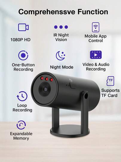 1/2/ Home Security Camera WiFi Nanny Cam Night Vision, Motion Detection, Indoor Outdoor Pet Monitoring Compact Discreet (Support 2.4GWIFl Only) view 7
